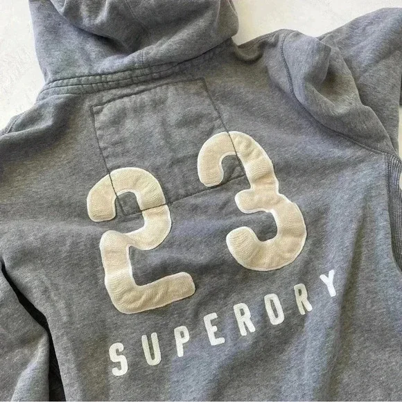 Superdry Classic Union Workwear Supplies Full Zip Hoodie Men Gray Size L